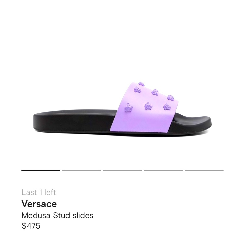Versace Lilac Pool Slides - EUC 💜💞💜